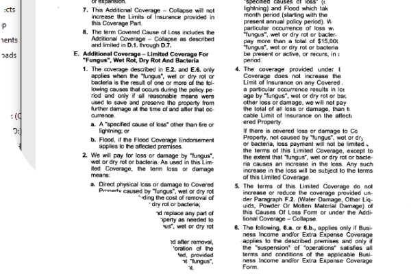 black text on a page